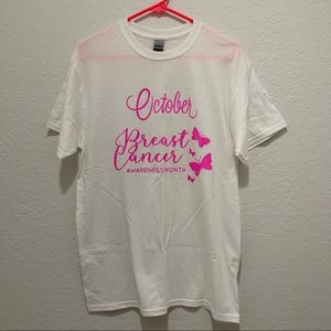 October Breast Cancer Awareness Month T-Shirt Handmade Design Size M